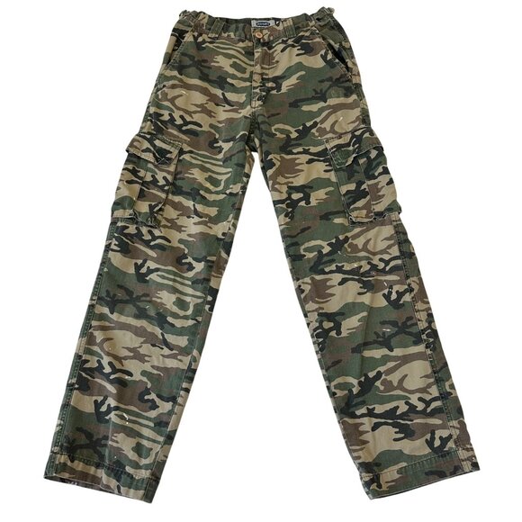 Old Navy Y2K Camo Cargo Straight Leg Pants Size 29x30 Distressed Streetwear - Picture 1 of 12